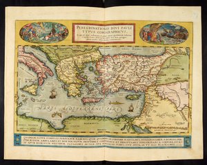 Rooman valtakunnan kartta, Theatrvm Orbis Terrarvm, Abraham Ortelius, Antwerpen tekijältä Abraham Ortelius