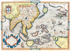 Pakistan, Intia, Sri Lanka, Nepal, Bhutan, Bangladesh, Etelä-Kiina, Burma, Thaimaa, Laos, Vietnam, Kambodža, Malesia, Brunei, Indonesia, Filippiinit, Taiwan, Etelä-Japani. tekijältä Abraham Ortelius