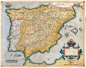Espanja, Portugali tekijältä Abraham Ortelius