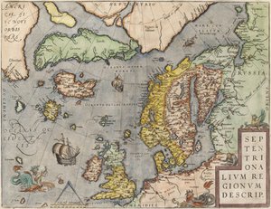 Itämeri From: Theatre of the World, n. 1608-1610 tekijältä Abraham Ortelius