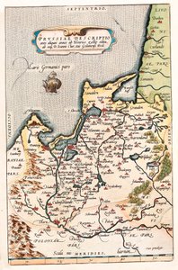 Thietmarsiae, Holsaticae alueelliset puolueet typus Pohjois-Puolan alueen maantiede Dantzigin kaupungin kanssa (Dantzig, Gdansk). tekijältä Abraham Ortelius