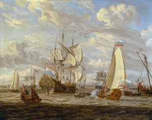 Peter der Große besichtigt das Schiff Peter und Paul’ auf tekijältä Abraham Storck