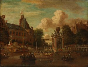 Moskovilaislähetystö vierailee Amsterdamissa 29. elokuuta 1697 tekijältä Abraham Storck