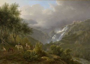 Kaskadit Tivolissa, myrskyn lähestyessä, 1824