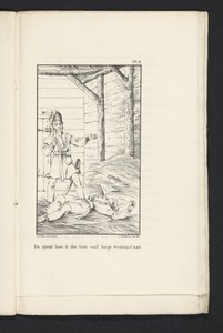 Kahdeksankymmenen liegelaisen matka Tervurenille (levy 3), 1830 Ja puhui hänelle suuren tragedian sävyllä (otsikko esineessä) tekijältä Abraham Vinkeles