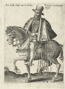 Hollannin prinssi hevosen selässä tekijältä Abraham de Bruyn (attributed to)