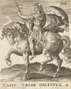 Caius Caesar Galigula elokuvasta Kaksitoista Caesaria hevosen selässä, n. 1565-1587, n. 1565-1587.