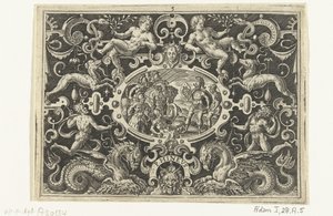 Perseus näyttää Medusa-kilvensä Phineukselle PHINEUS (otsikko esineessä) tekijältä Abraham de Bruyn