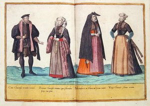 1500-luvun puvut Omnium Poene Gentium Imaginesista, julkaistu Kölnissä tekijältä Abraham de Bruyn