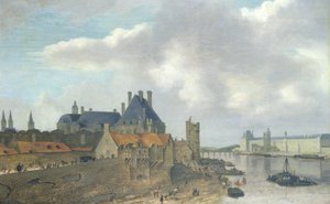 Nevers Hotel ja Louvren palatsi, 1637 (öljy puulle)