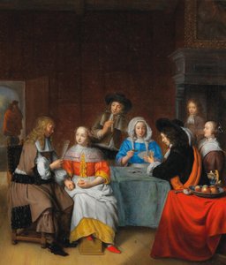 Sisustus ja elegantti pelikortit, 1660-luku. tekijältä Abraham van Dijck