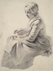 Istuva nainen tekijältä Abraham van Strij