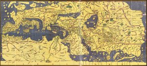 Kopio "Kitab Rudjdjar" tai "Tabula Rogeriana" vuodelta 1154. tekijältä Abu Muhammad (after) Al Idrisi or Edrisi
