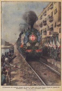 Matkustiko Italian ensimmäisen kuningattaren ruumis ihmisten liikuttavan kunnioituksen mukana?