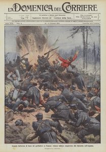 Garibaldin sotilaiden verinen tulikaste Ranskassa, bajonetin valloittama saksalainen kaivaus Argonnessa