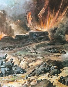 Ranska, Maginot Line, kuvitus The Sunday Courierista tekijältä Achille Beltrame
