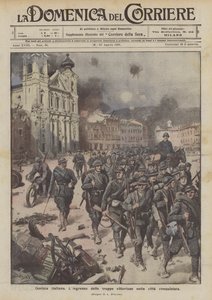 Italian Gorizia, voittajajoukkojen saapuminen valloitettuun kaupunkiin