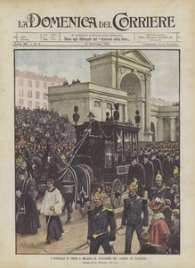 Verdin hautajaiset Milanossa, paraatin kulku bastionilla