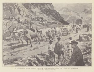 Simplon-tunnelin suurten tunnelikattiloiden kuljetus