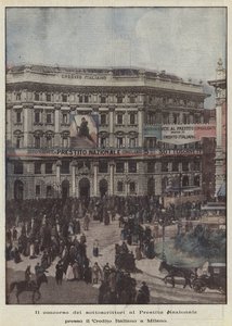Kansallisen lainan tilaajien kilpailu Credito Italianossa Milanossa