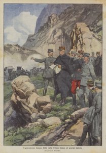 Ranskalainen generalissimo Joffre vierailee Italian rintamalla kenraali Cadornan kanssa