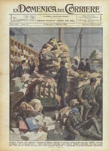 Postitoimisto Milanon päärautatieasemalla lakon aikana