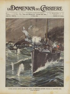 Viimeinen meritaistelu Porto Arturon edessä, japanilaiset torpedoveneet hyökkäsivät venäläisiä torpedoveneitä vastaan