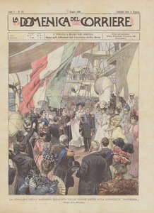 Sardinian naisten lipun toimittaminen Sardinian taistelulaivaan