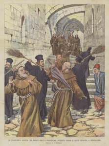 Tragikoominen Baruffa kreikkalaisten ja fransiskaanien munkkien välillä tapahtui pyhällä haudalla Jerusalemissa