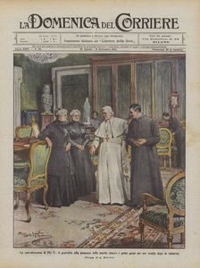 Paavi Pius X:n toipuminen sisarusten läsnäollessa, jotka ottavat ensimmäiset askeleensa?