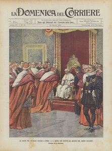 Juhlat Pel Papal Jubilee Roomassa SS Leone XIII vastaanottaa Pyhän Collegen terveiset