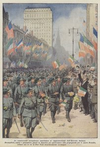 Liikkuva amerikkalainen tervetuloa Italian armeijan edustajille