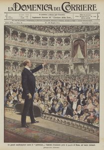 Suuret mielenosoitukset Giolittismoa vastaan, Gabriele dAnnunzio puhuu Rooman kansalle Costanzi-teatterissa