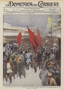 Suuret työläisten mielenosoitukset, 100 000 työläisen kulkue Pietarissa muistolakossa?