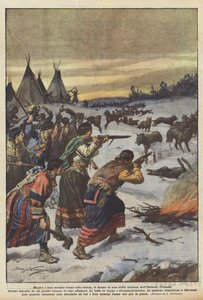 Kun heidän miehensä metsästivät, olitariolaisen intiaaniheimon (Kanada) naiset olivat? tekijältä Achille Beltrame