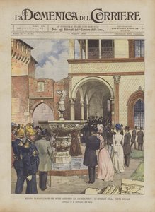 Milano, taiteellisten ja arkeologisten museoiden avajaiset, vieraita Ducal Courtissa