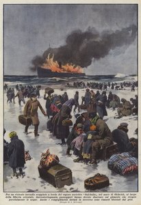 Neuvostoliiton höyrylaiva Sakhalinissa Okhotskinmerellä syttyneestä väkivaltaisesta tulipalosta?