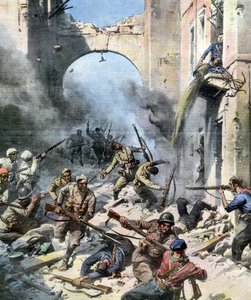 Espanjan sisällissota - Taistelu Madridin kaduilla tekijältä Achille Beltrame