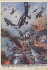 Englannin elinkeskusten koventrisointi (väri litho) tekijältä Achille Beltrame