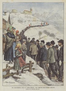 Tyypillinen Santa Barbaran juhla Agordinon kaivostyöläisten keskuudessa (Belluno)