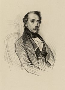 Kuvaus litografista François-Alexandre Davidista.  (IFF 190) tekijältä Achille Devéria
