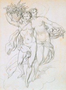 Psyche ja Cupid, c1820-1857 tekijältä Achille Devéria
