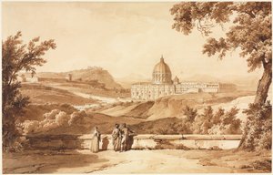 Näkymä St. Petersille, Rooma, n. 1817-1820. tekijältä Achille Etna Michallon