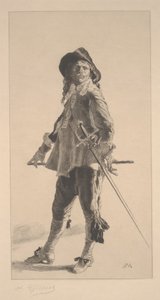 Kaksintaistelija, Jean ?Louis ?Ernest Meissonierin painatus tekijältä Achille Isidore Gilbert