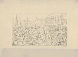 Taistelu Baltimoressa, 19. huhtikuuta 1861 Confederate War Etchingsistä, 1861-63.