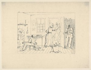 Orjat salaavat isäntänsä etsintäpartiolta Konfederaation sodan etsauksista, 1861-63. tekijältä Adalbert John Volck