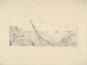 Kivisulku Charlestonin edustalla Etelä-Carolinassa Confederate War Etchingsistä, 1861-63.