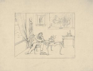 Emansipaatiojulistuksen kirjoittaminen Konfederaation sodan etsauksista, 1861-63. tekijältä Adalbert John Volck