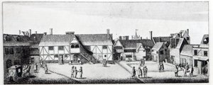 Eteläinen näkymä Arundel-talosta Lontoossa, Wenceslaus Hollarin kaivertama vuonna 1646 ja julkaistu vuonna 1792 tekijältä Adam Alexius Bierling