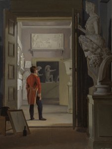 Antiikkisali Charlottenborgin palatsissa, Kööpenhamina, 1830. tekijältä Adam August Müller